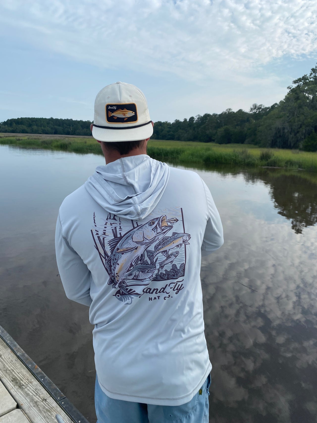 SandFly Trout Sun Hoodie(Grey)