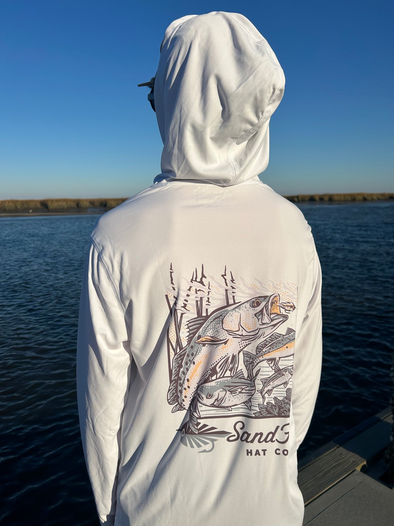 Trout Sun Hoodie (White)