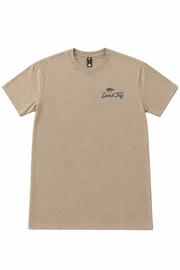 Tan shirt, front view, on a white background